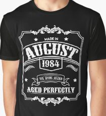 Born In August 1984 - 34th Birthday Gift Graphic T-Shirt