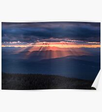 Sunset on Franconia Ridge, New Hampshire. Poster