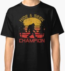 Bigfoot Hide and Seek Champion Distressed Graphic Classic T-Shirt