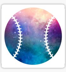 Galaxy Softball Purple Blue Nebula Sticker