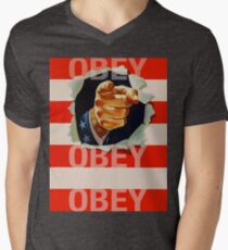 OBEY Men's V-Neck T-Shirt