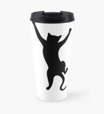 Climbing black cat Travel Mug