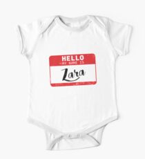 Hallo, mein Name ist Zara Name Tag Baby Body Kurzarm