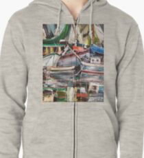 Mediterranean Impression Zipped Hoodie