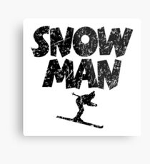 Snowman Ski Skier Skiing Metal Print