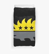 ancap libertarian porcupine black and yellow anarcho capitalist symbol on black background HD HIGH QUALITY Duvet Cover