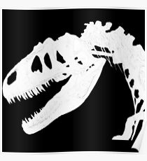T-Rex Skeleton White Poster