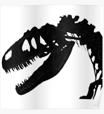 T-Rex Skeleton Black Poster