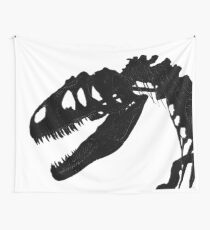T-Rex Skeleton Black Wall Tapestry