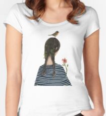 Romantic Girl Woodland Women's Fitted Scoop T-Shirt