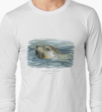 Australian Sea Lion illustration Long Sleeve T-Shirt
