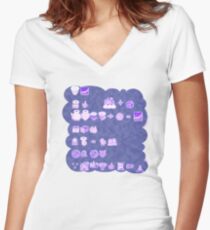 Prayer i blue purple Women's Fitted V-Neck T-Shirt