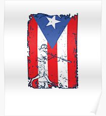 Puerto Rico Flag Baseball Player V5 Poster