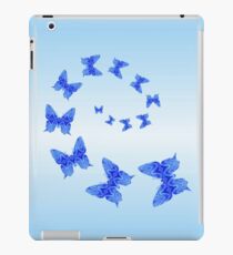 Butterflies Are Free To Fly Monochrome Light Blue iPad Case/Skin
