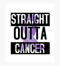 Straight Outta Cancer Purple Ribbon all cancers Photographic Print