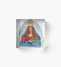 Our Lady of the Grapes Mexican Tile Acrylic Block