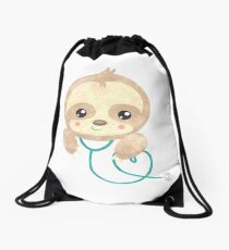 Mochila de cuerdas Lindo perezoso con estetoscopio Pediatra pediatra pediatra