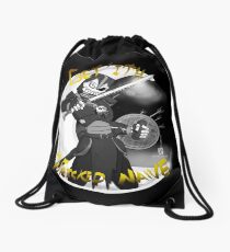 Get'ith Wrecked Naive Black and White Drawstring Bag