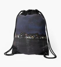 Midland Harbour at Night Drawstring Bag