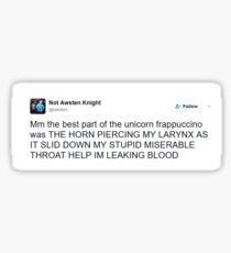 Awsten Knight Tweet Unicorn Frap Sticker