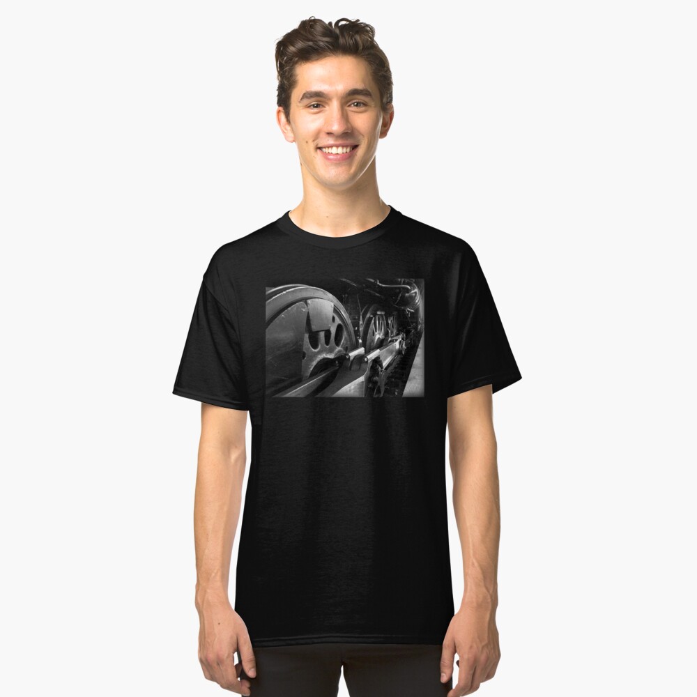 Steam Engine Wheels in Black and White Classic T-Shirt