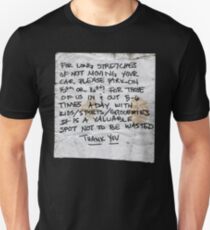 Seattles Most Passive Aggressive Car Note Unisex T-Shirt