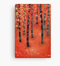 Birches - Autumn Woodland Abstract Landscape Canvas Print