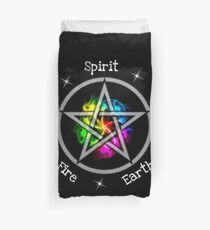 Pentagramme païen wicca élémentaire Housse de couette