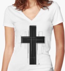 UnChristian Cross Women's Fitted V-Neck T-Shirt