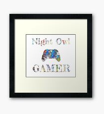Night Owl Gamer Colored Framed Print