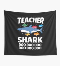 Teacher Shark Funny Teaching Baby Shark Wall Tapestry
