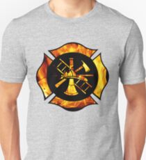 Flaming Maltese Cross Unisex T-Shirt