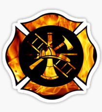Flaming Maltese Cross Sticker