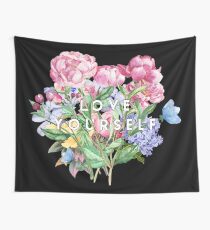 LIEBE DEINEN SELBST (Schwarzer Hintergrund) Wandbehang