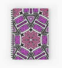 Hearts and Blocks geometric pattern purple, pink Spiral Notebook