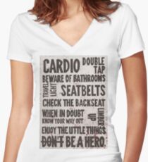 The Rules of Zombieland Women's Fitted V-Neck T-Shirt
