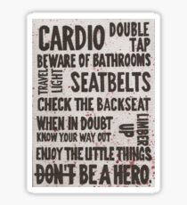 The Rules of Zombieland Sticker