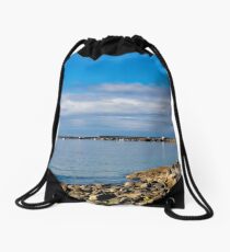 View Towards The Cobb - Lyme Regis Drawstring Bag