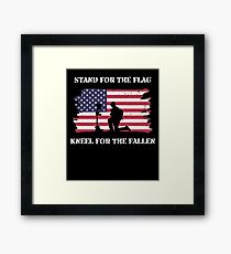 Stand For The Flag Kneel For The Fallen Framed Print