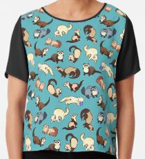 cat snakes in blue Chiffon Top