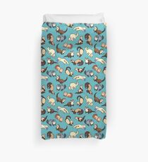 cat snakes in blue Duvet Cover