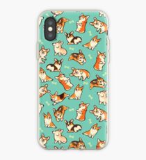 Vinilo y funda para iPhone Jolly corgis en verde