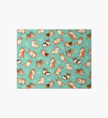 Jolly corgis in green Art Board