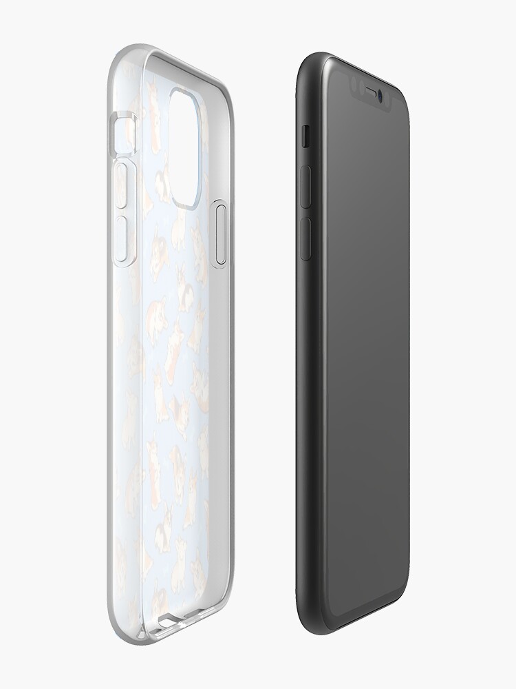 Alternate view of Jolly corgis in blue iPhone Case & Cover