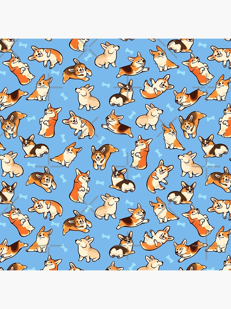 Jolly corgis in blue by Colordrilos