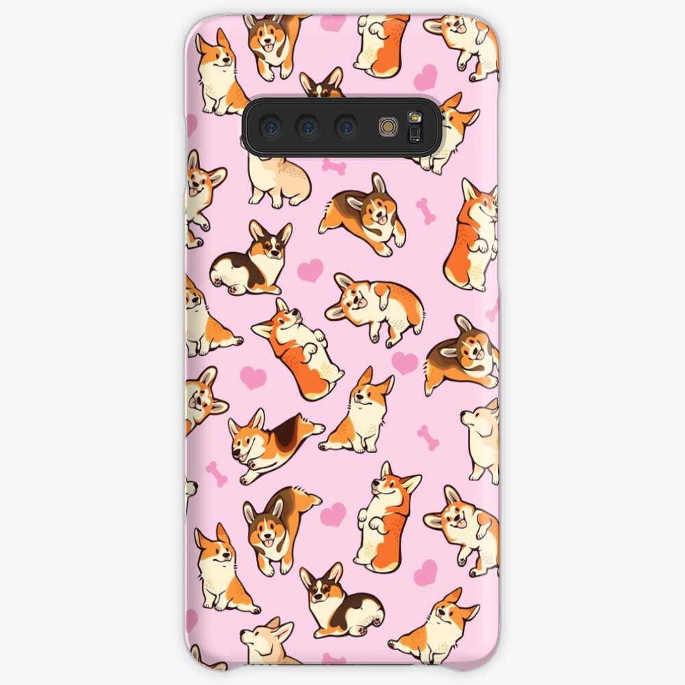 Lovey corgis in pink Case & Skin for Samsung Galaxy