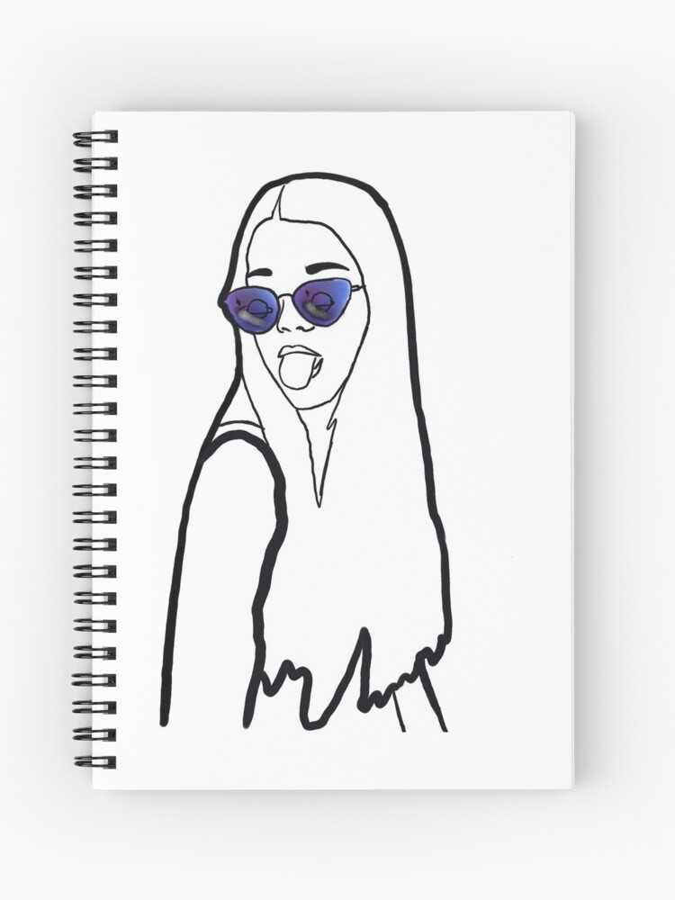 Aesthetic Girl Outline Galaxy Spiral Notebook By Samartist