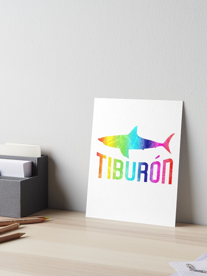 Rainbow Shark Silhouette Tiburon Art Board Print By Jodirm