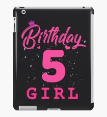 Pink Birthday Girl 5 iPad Case/Skin