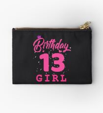 Pink Birthday Girl 13 Studio Pouch